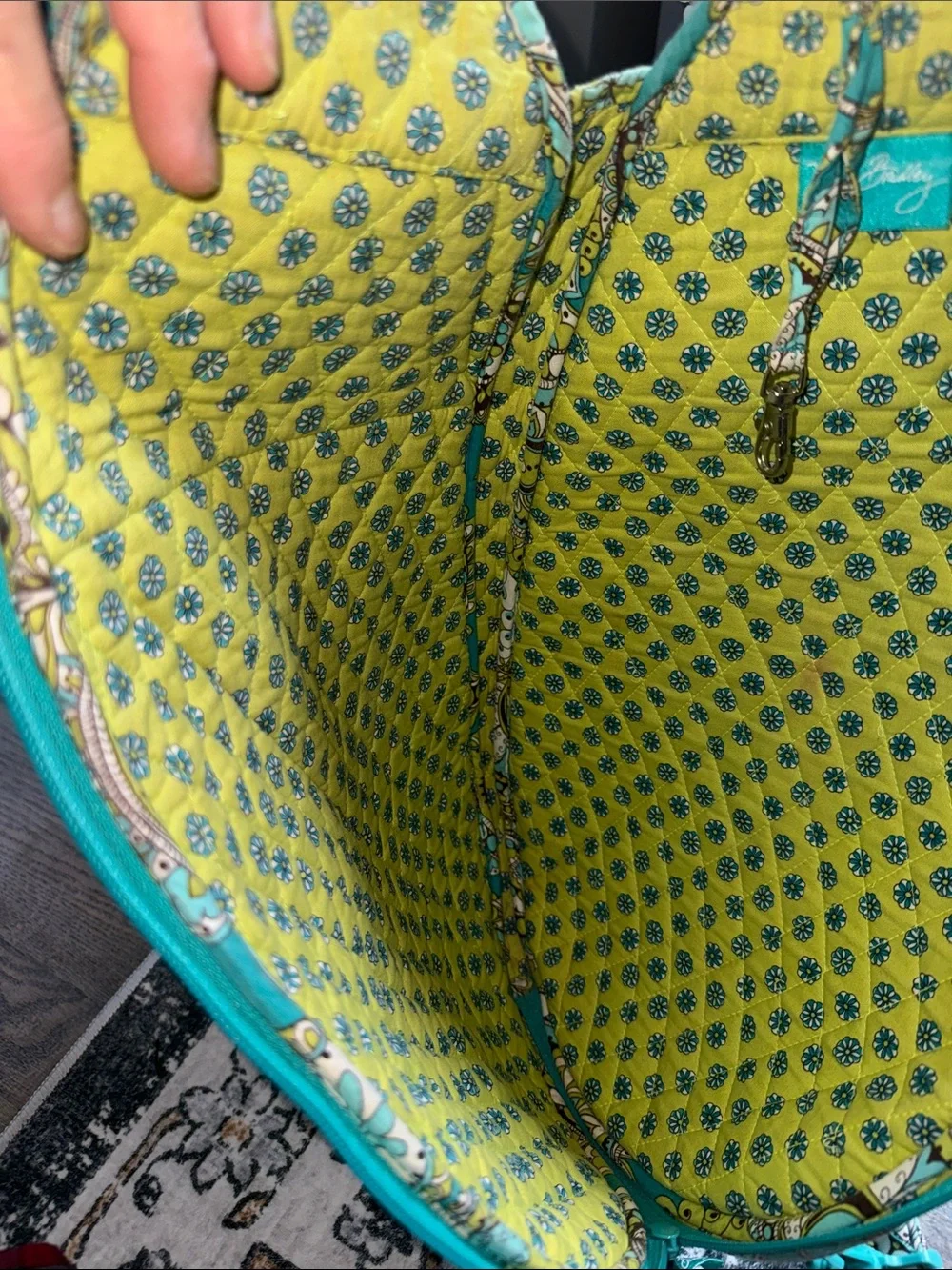Vera Bradley tennis bag Teal and Lime Paisley Sling Bag